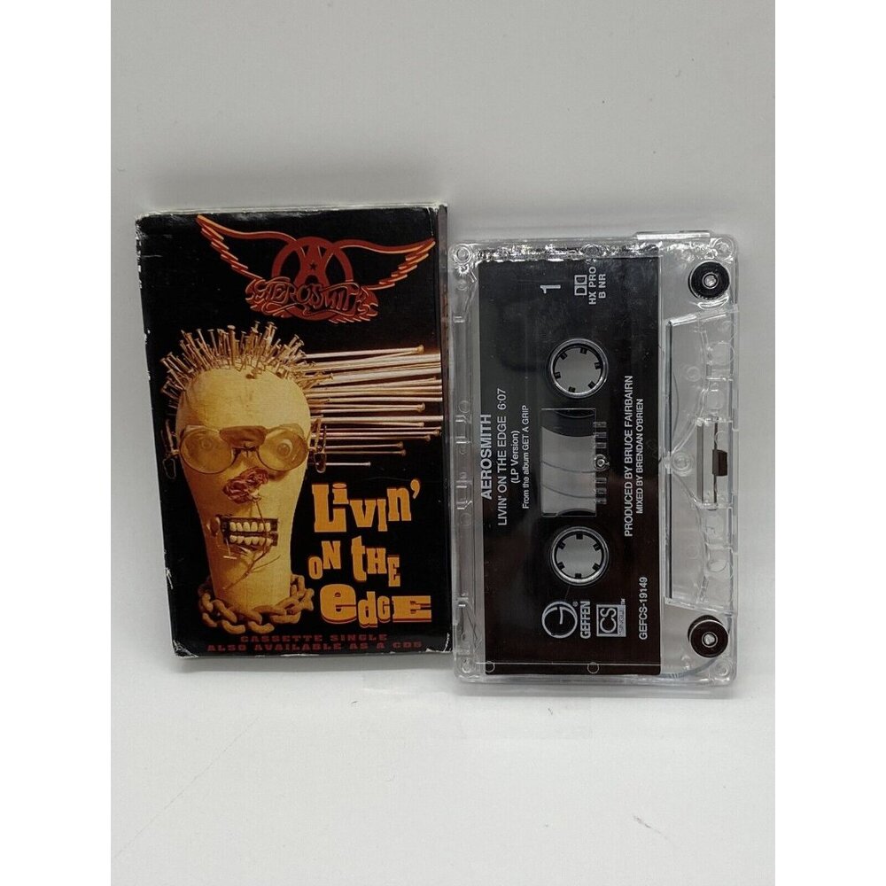 AEROSMITH: Single Cassette Livin' On The Edge & Don't Stop 1993 Geffen